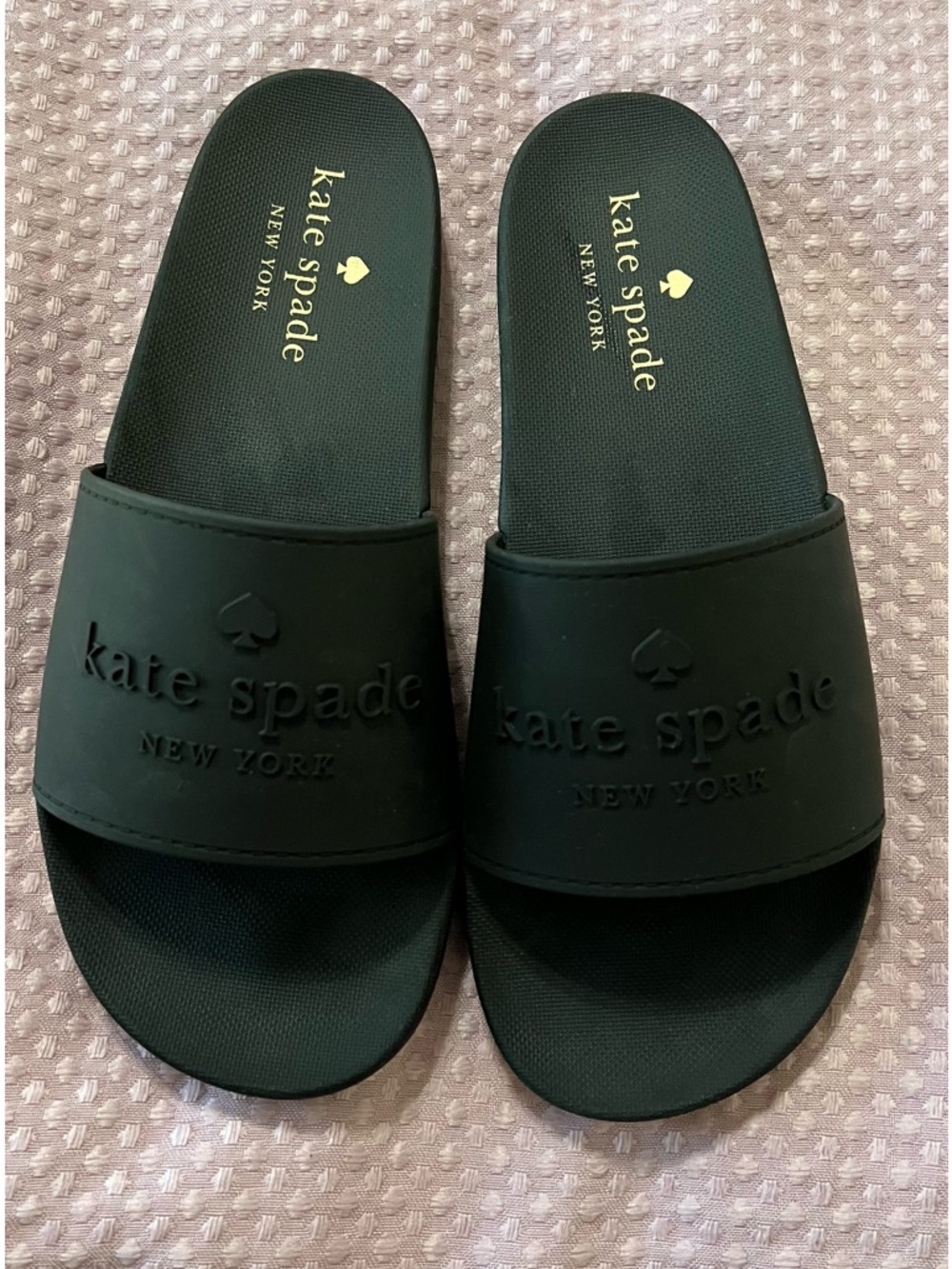 kate spade Black Logo Slide Sandals